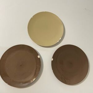 Pottery Barn Set of 3 Dinner round Plate 10 3/4” Brown/ Cream